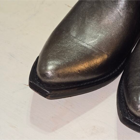 FRYE DARK PEWTER CRINKLE WESTERN SACHA MID PULL ON BOOTS SIZE‎ 8.5 NEW - Picture 8 of 14